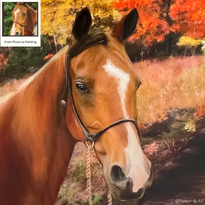 Earrings Portraits by NC Horse Portrait in Oil Arabian named Tada