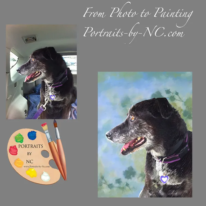 Earrings Portraits by NC Old Dog Portrait Digital Pet Portrait