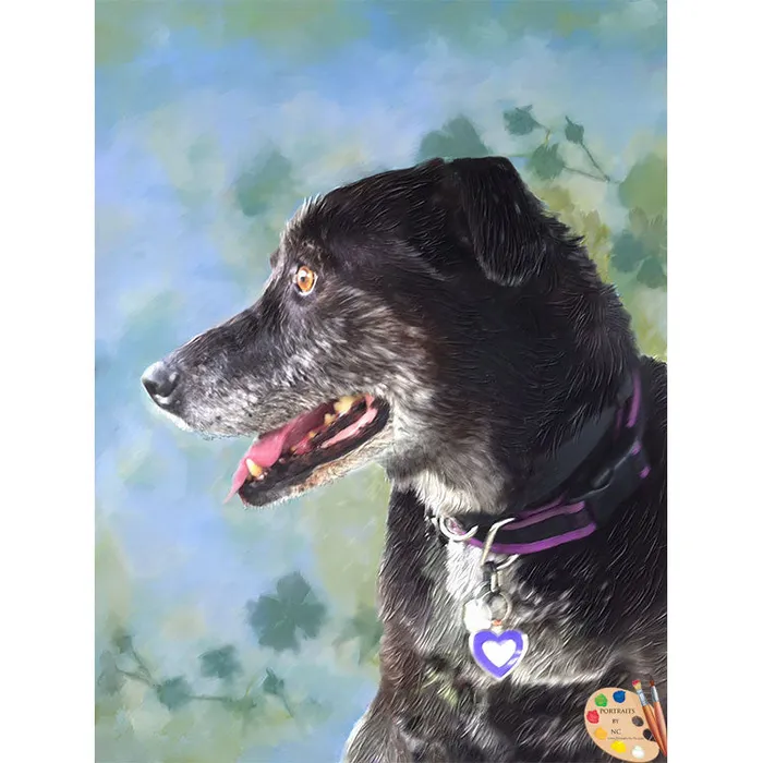 Earrings Portraits by NC Old Dog Portrait Digital Pet Portrait