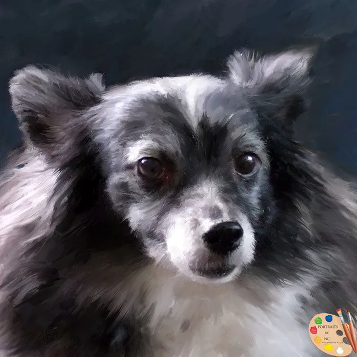 Earrings Portraits by NC Papilion Dog Digital Pet Portrait