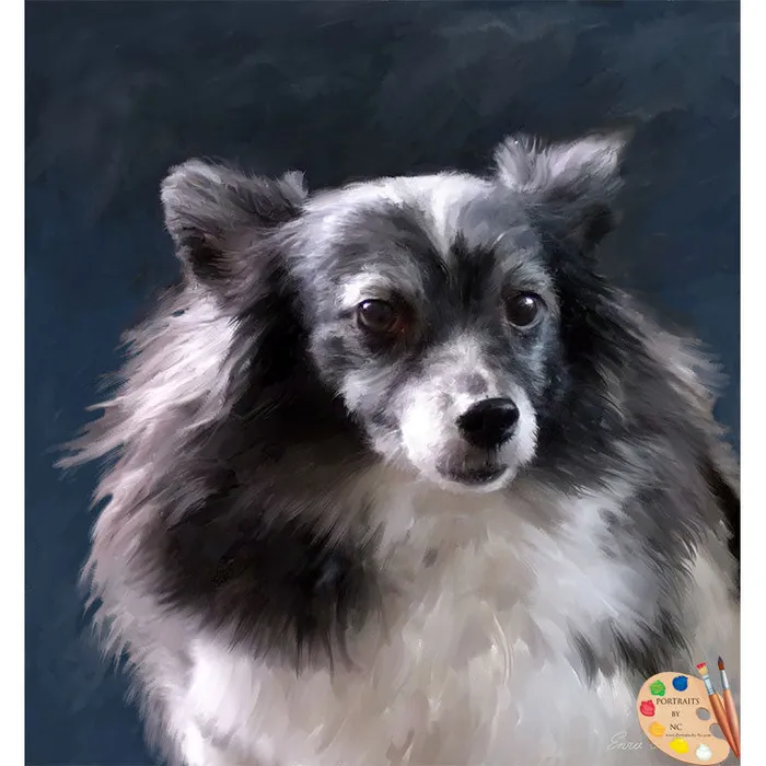 Earrings Portraits by NC Papilion Dog Digital Pet Portrait