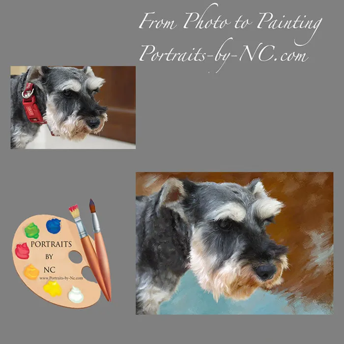 Earrings Portraits by NC Schnauzer Dog Portrait Earrings Portraits by NC Schnauzer Dog Portrait