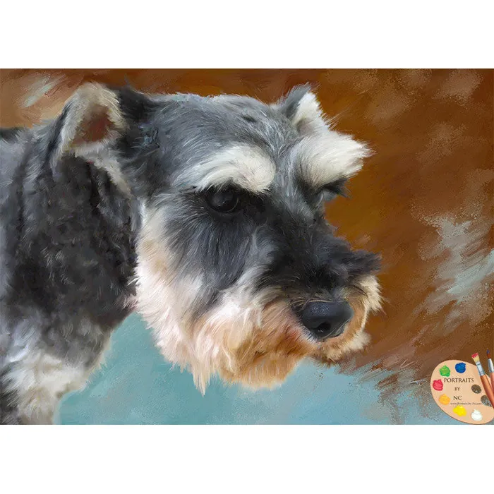 Earrings Portraits by NC Schnauzer Dog Portrait Earrings Portraits by NC Schnauzer Dog Portrait