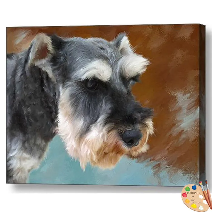 Earrings Portraits by NC Schnauzer Dog Portrait Earrings Portraits by NC Schnauzer Dog Portrait