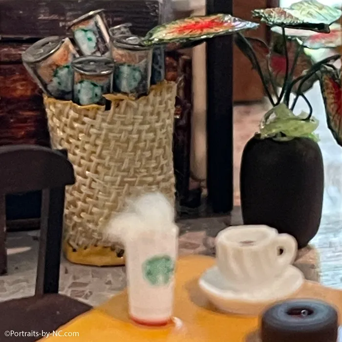 Earrings Portraits by NC Starbucks Coffee Shop Miniature Diorama
