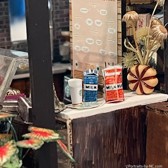 Earrings Portraits by NC Starbucks Coffee Shop Miniature Diorama