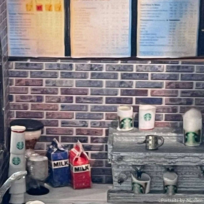 Earrings Portraits by NC Starbucks Coffee Shop Miniature Diorama