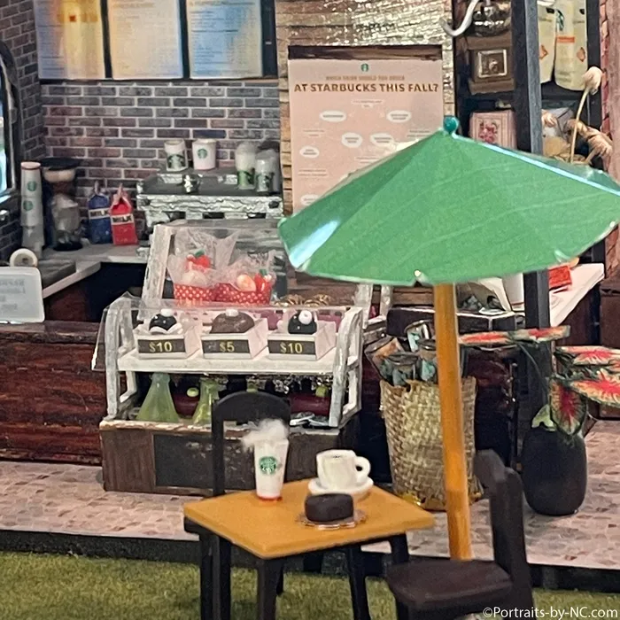 Earrings Portraits by NC Starbucks Coffee Shop Miniature Diorama