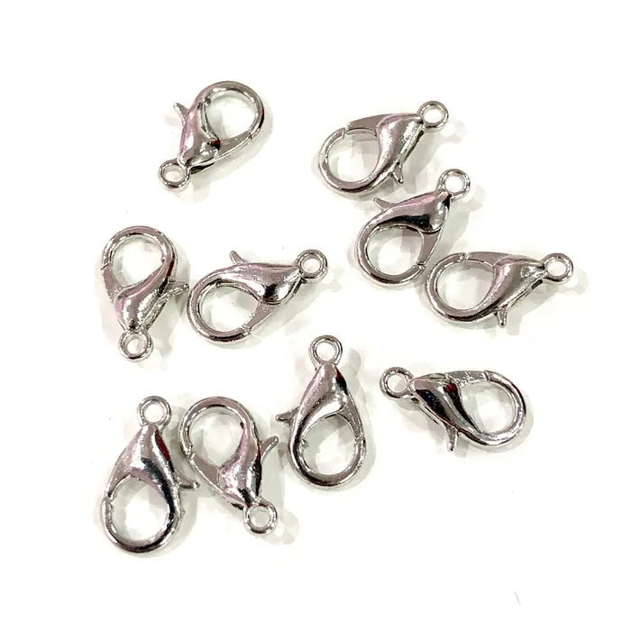 Earrings Rhodium Plated Lobster Clasps 12mm x 7mm 502 Brass Lobster Claw Clasp Peppy Beads Earrings Rhodium Plated Lobster Clasps 12mm x 7mm 502 Brass Lobster Claw Clasp Peppy Beads