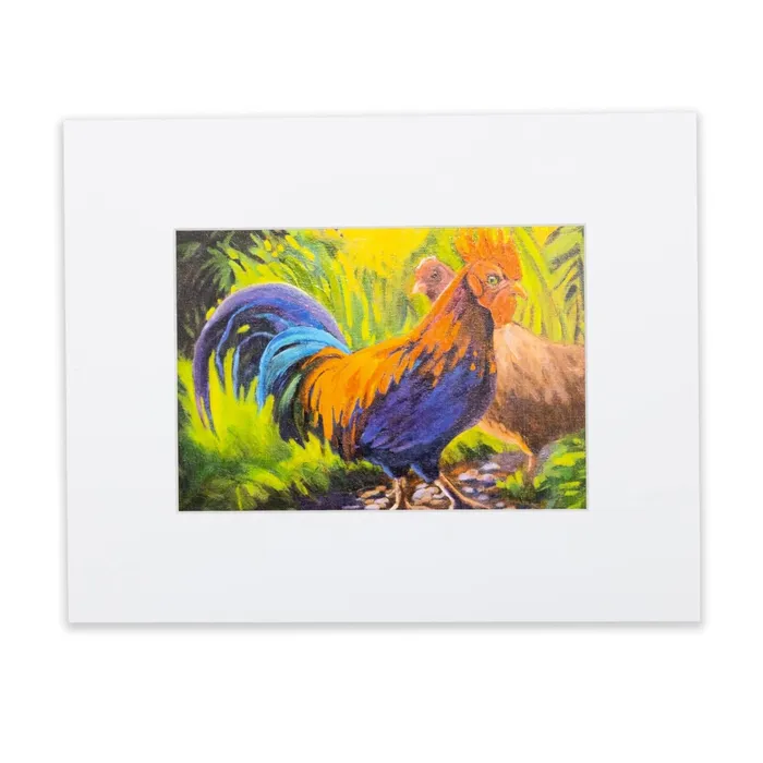 Earrings Rooster Matted Print by Antoinette Powell 8x10 PCCBUYDIRECT