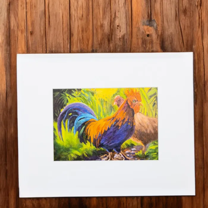 Earrings Rooster Matted Print by Antoinette Powell 8x10 PCCBUYDIRECT