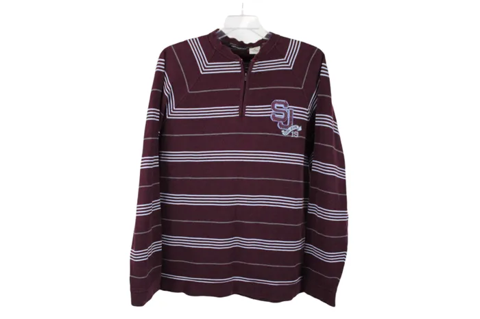 Earrings Sean John Sean John Burgundy Striped Long Sleeved Shirt XXL