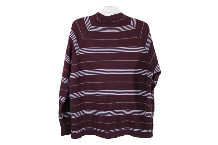 Earrings Sean John Sean John Burgundy Striped Long Sleeved Shirt XXL