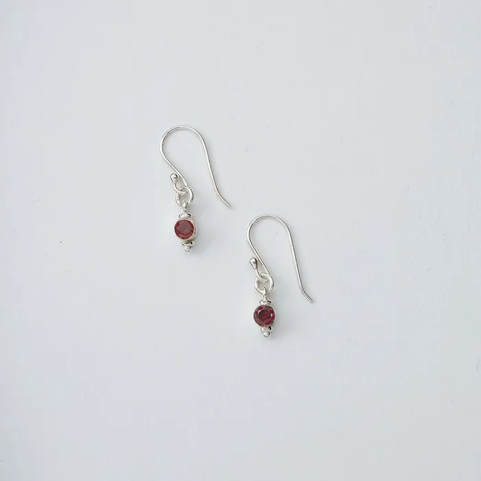 Earrings Small Red Gem Dangle Earrings Tiger Mountain