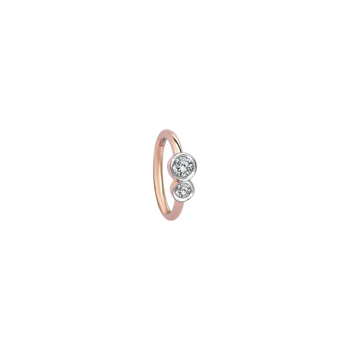 Earrings Solitaire Duo Hoop Piercing Kismet by Milka