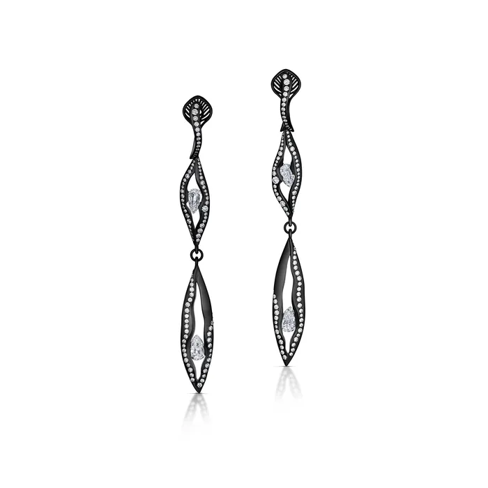 Earrings Stephen Silver Fine Jewelry 406 Carat Diamond and Titanium Dangle Earrings Earrings Stephen Silver Fine Jewelry 406 Carat Diamond and Titanium Dangle Earrings