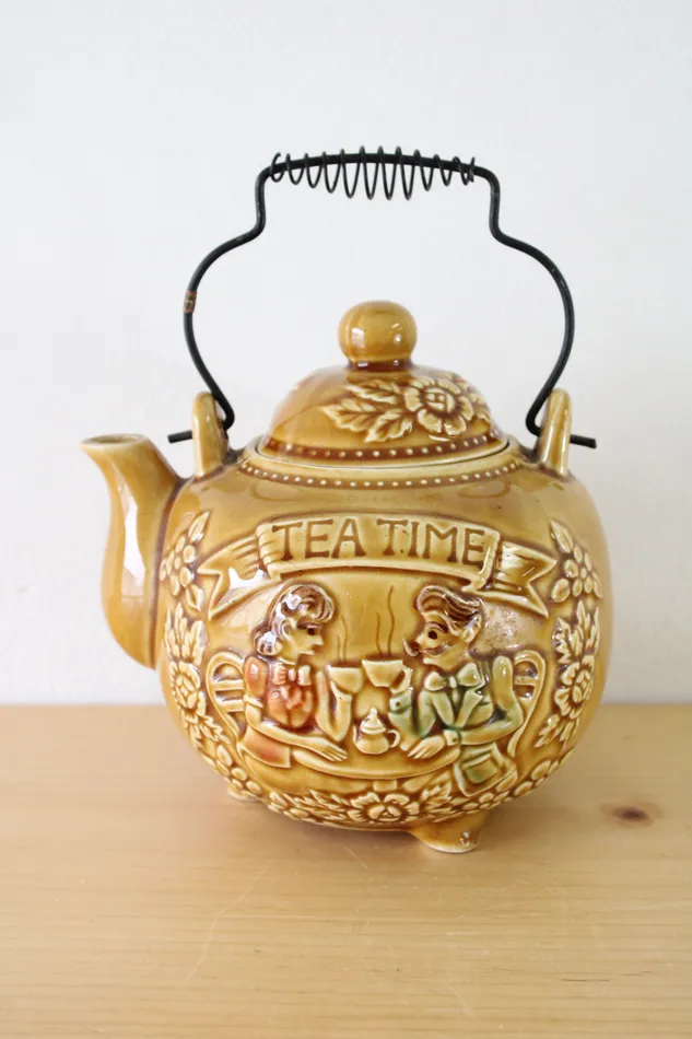 Earrings Tea Time Yellow Porcelain Vintage Made In Japan Teapot Jubilee Thrift Earrings Tea Time Yellow Porcelain Vintage Made In Japan Teapot Jubilee Thrift