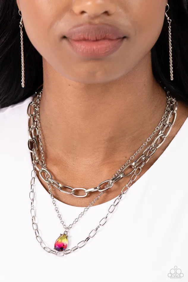 Earrings Teardrop Tiers Multi Paparazzi Accessories