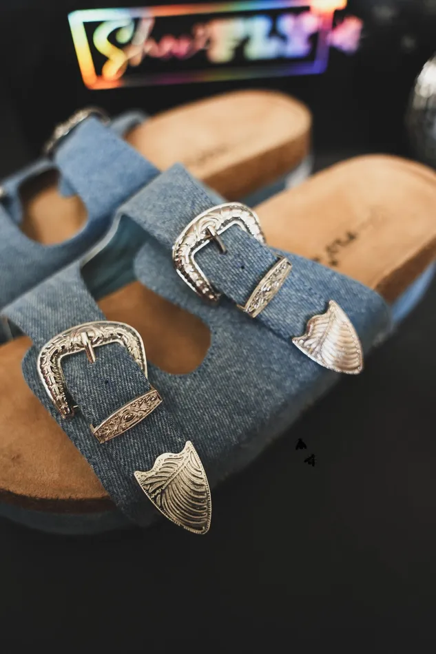 Earrings THE PLATINUM BUCKLES SANDALS DENIM 2FLY