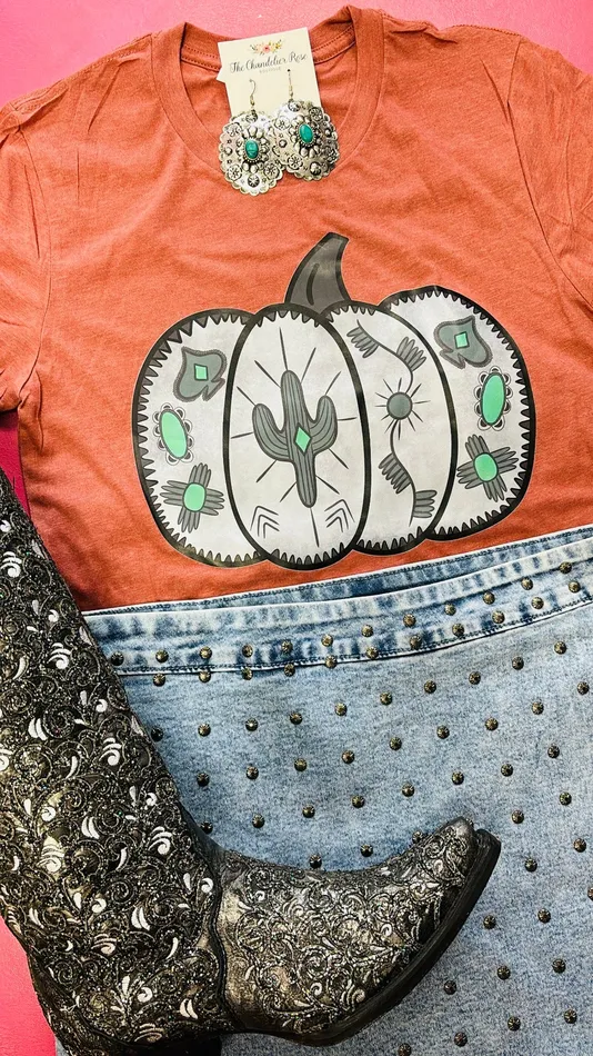Earrings THE WESTERN PUMPKIN TEE RUST LUCKY AND BLESSED LIFE