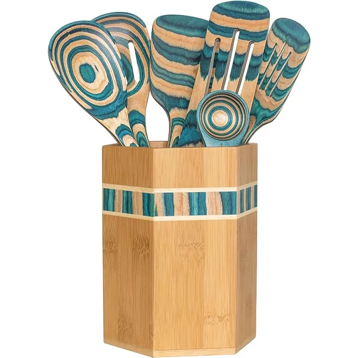 Earrings Totally Bamboo Baltique Mykonos Wood Cooking Utensil Holder TOTALLYBAMBOO