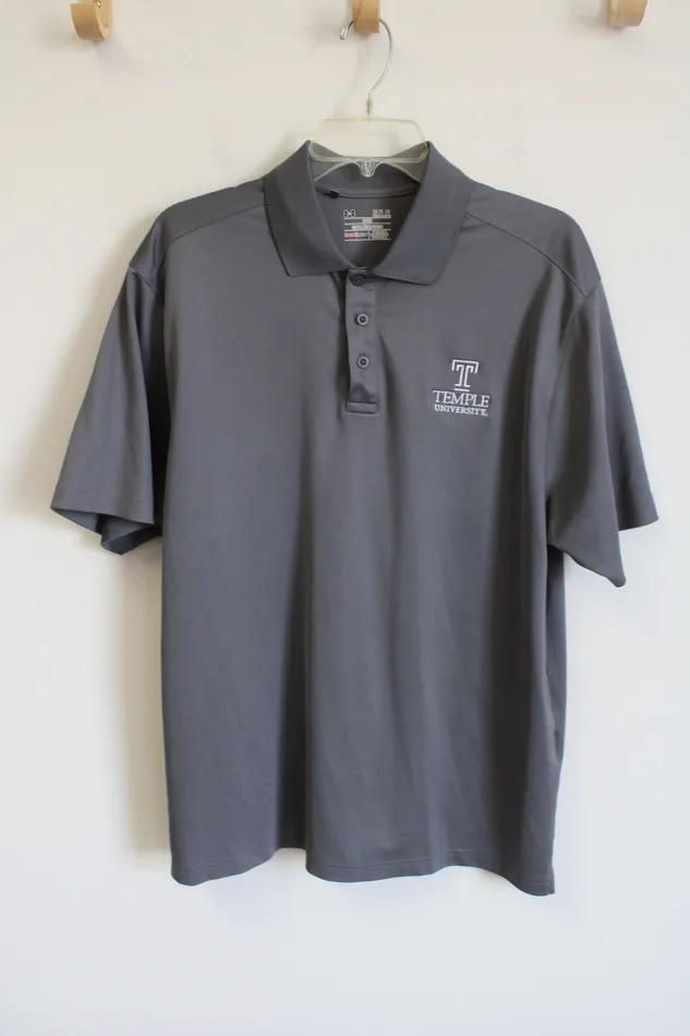 Earrings Under Armour Under Armour Temple University Gray Polo Shirt L