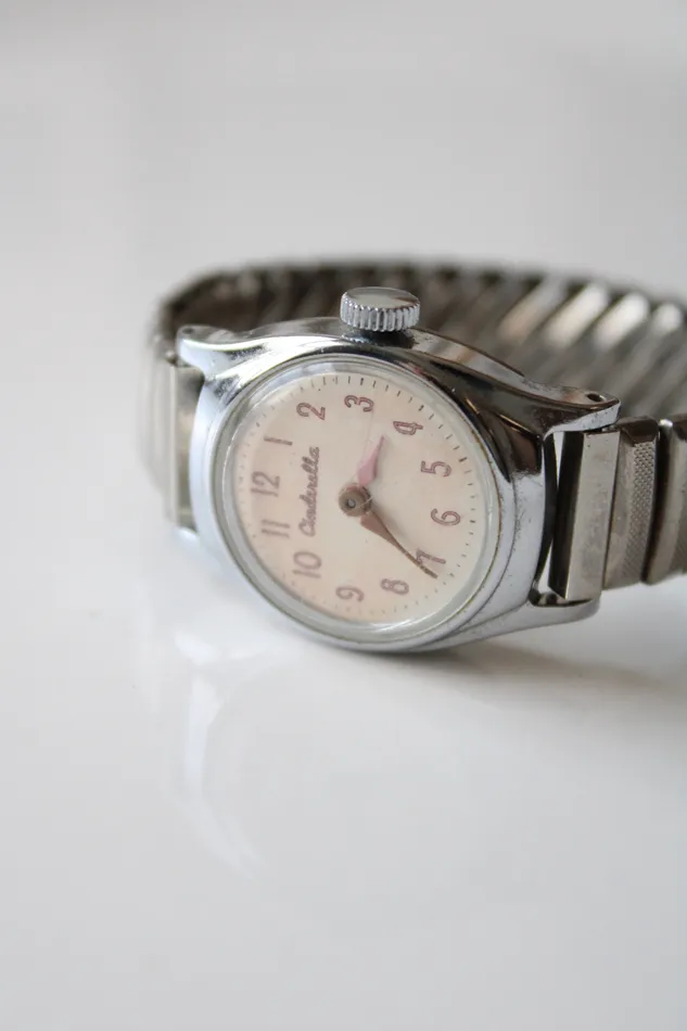 Earrings Vintage US Time Stainless Steel Cinderella Watch Jubilee Thrift