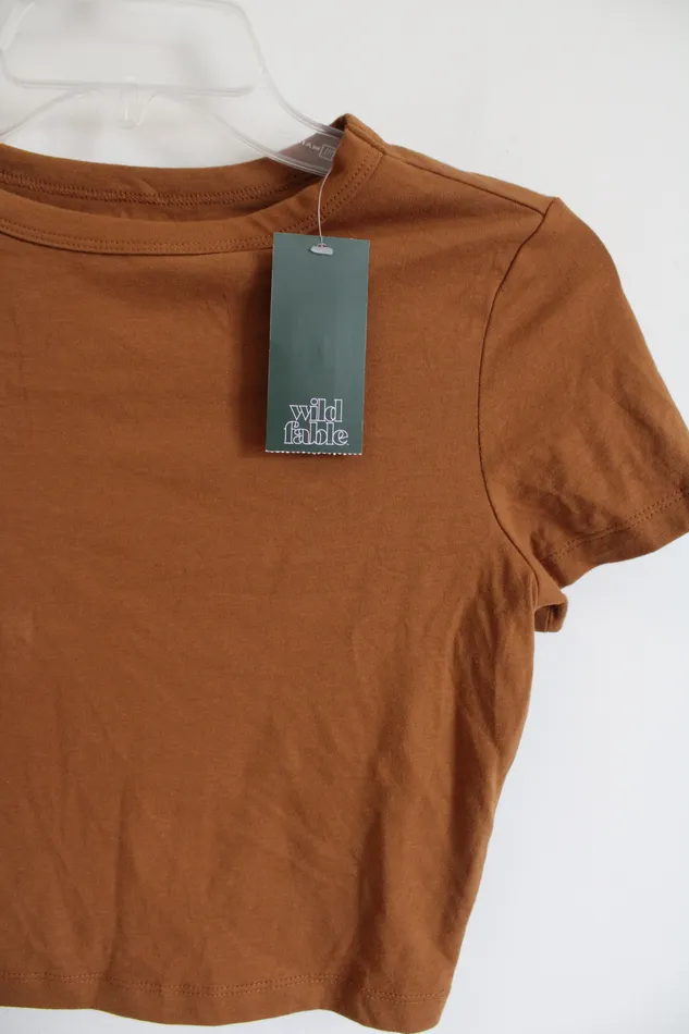 Earrings Wild Fable A Wild Fable Brown Crop Tee S