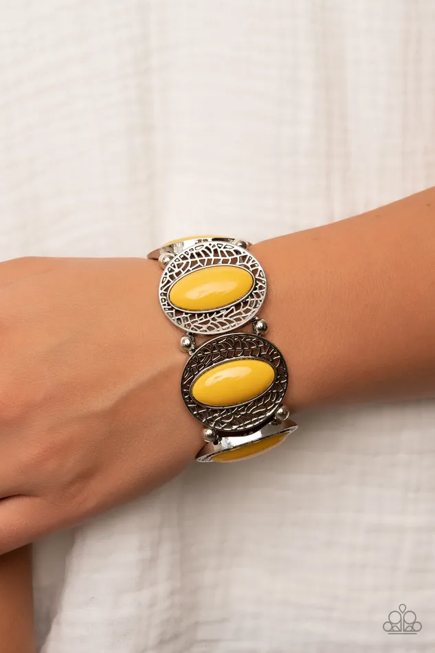 Eastern Escapade Yellow Paparazzi Accessories Earrings