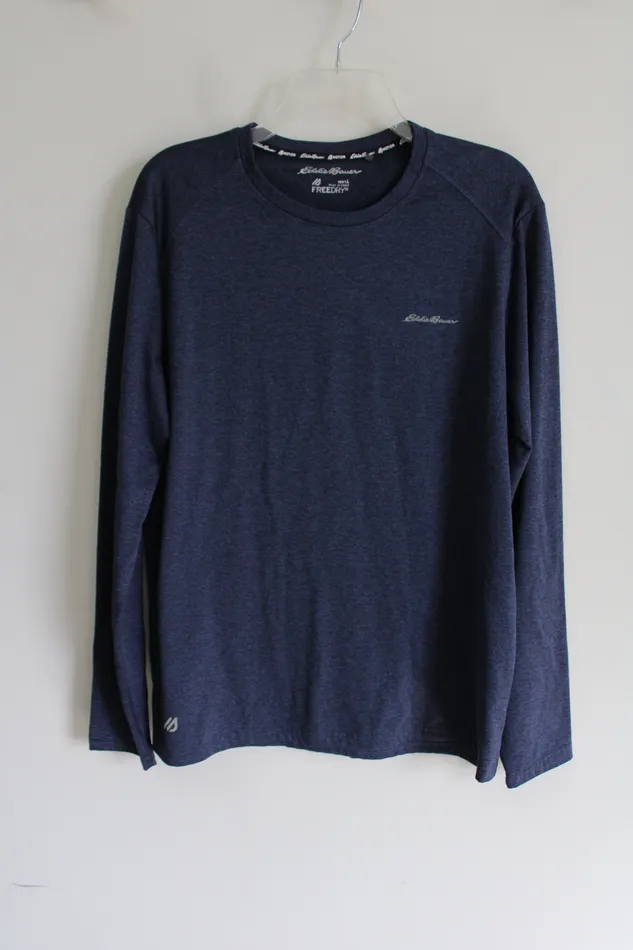 Eddie Bauer FreeDry Fark Blue Fleece Lined Shirt L Eddie Bauer Rings