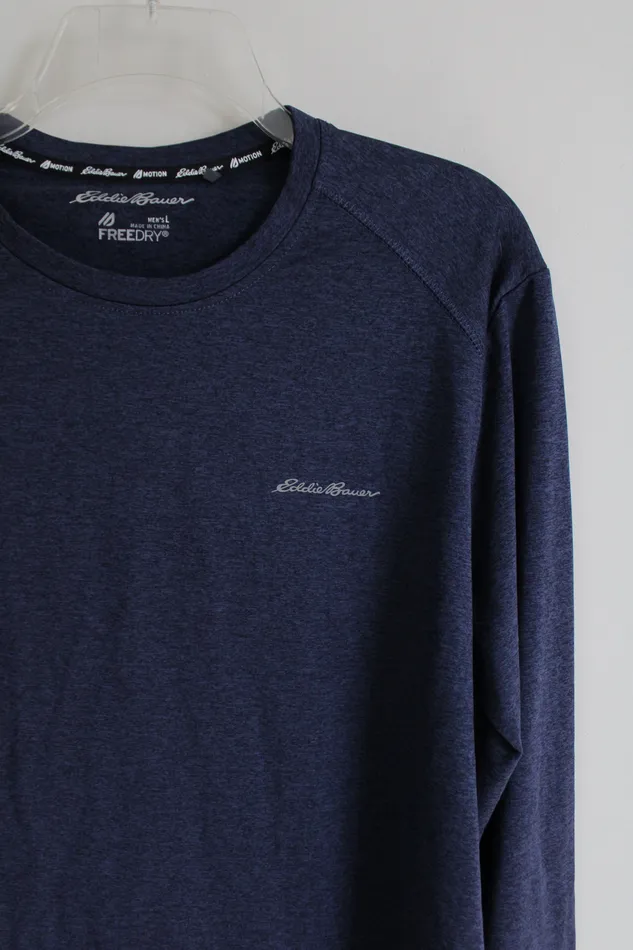 Eddie Bauer FreeDry Fark Blue Fleece Lined Shirt L Eddie Bauer Rings