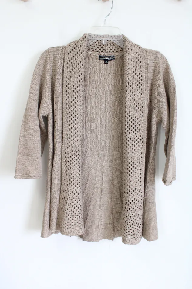 Elementz Tan Knit Sweater L Petite Elementz Earrings