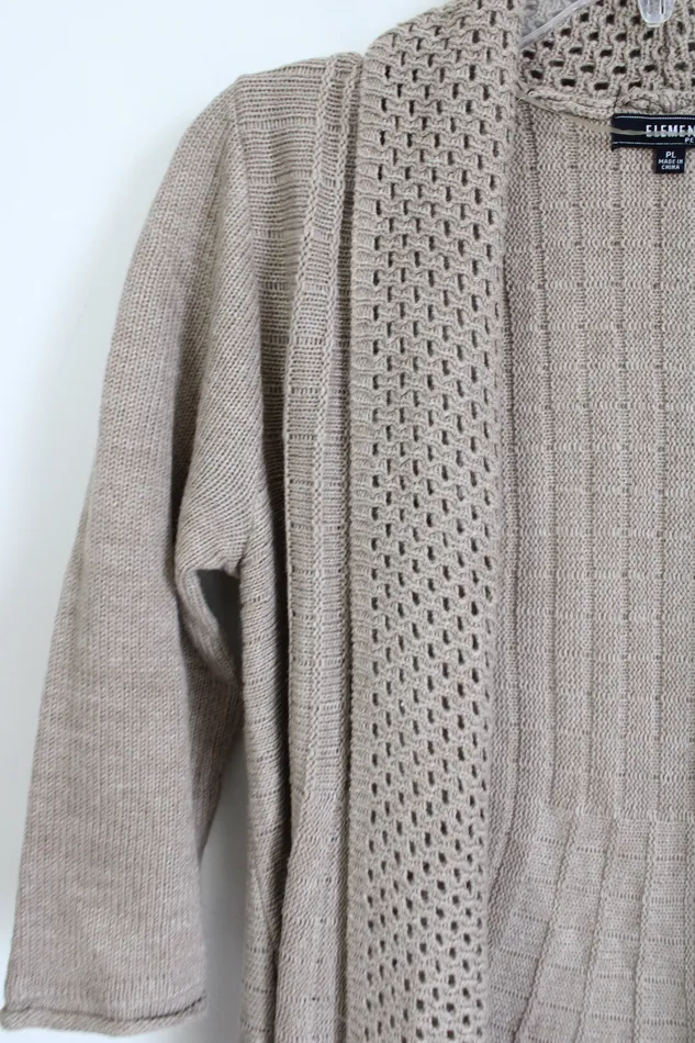 Elementz Tan Knit Sweater L Petite Elementz Earrings