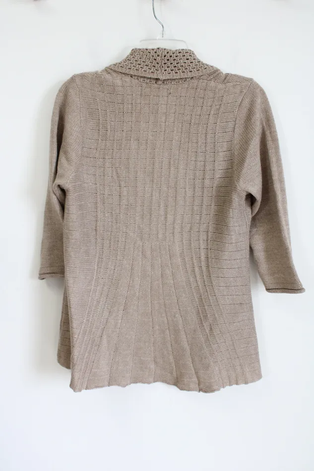 Elementz Tan Knit Sweater L Petite Elementz Earrings