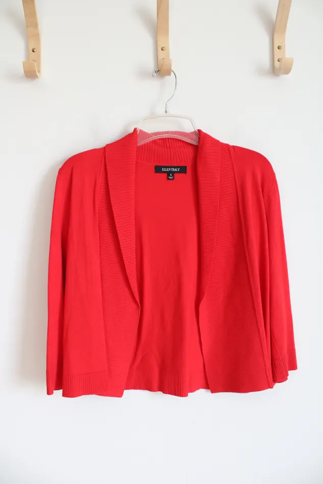 Ellen Tracy Ellen Tracy Red Knit Shrug S Earrings