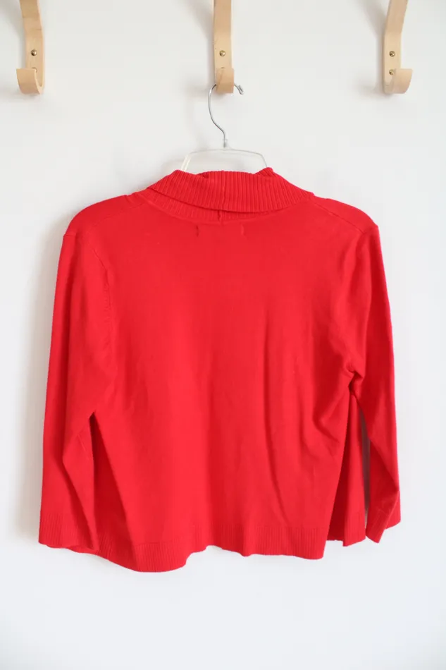 Ellen Tracy Ellen Tracy Red Knit Shrug S Earrings