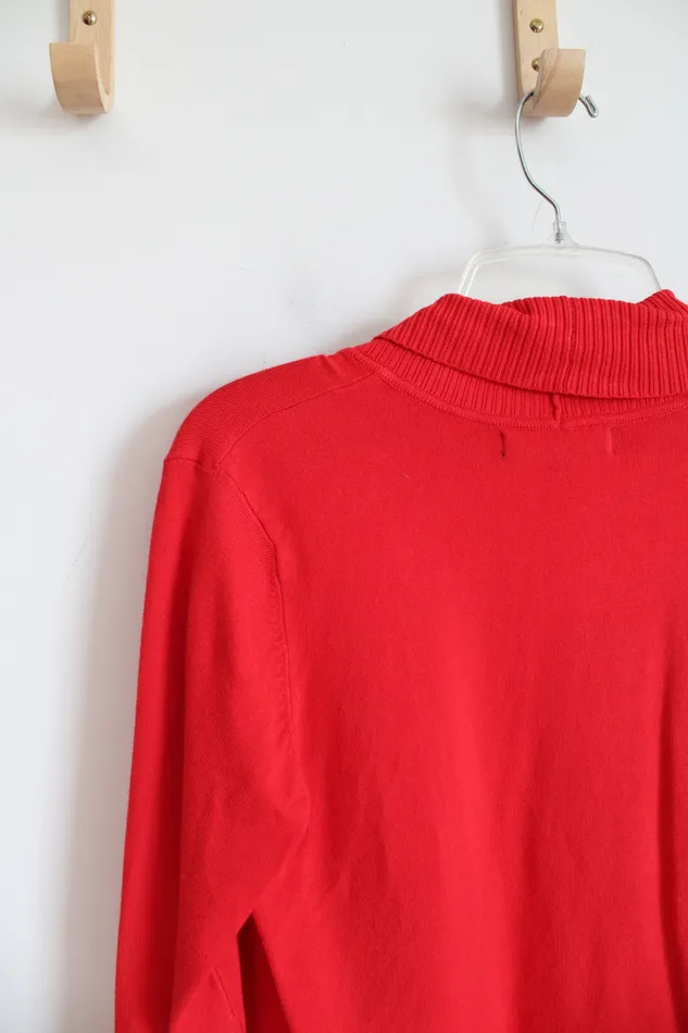 Ellen Tracy Ellen Tracy Red Knit Shrug S Earrings