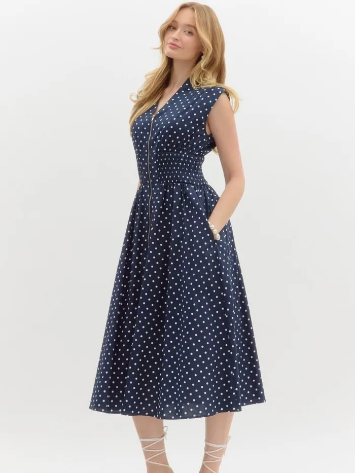 Entro Earrings Pamela Polka Dot Dress
