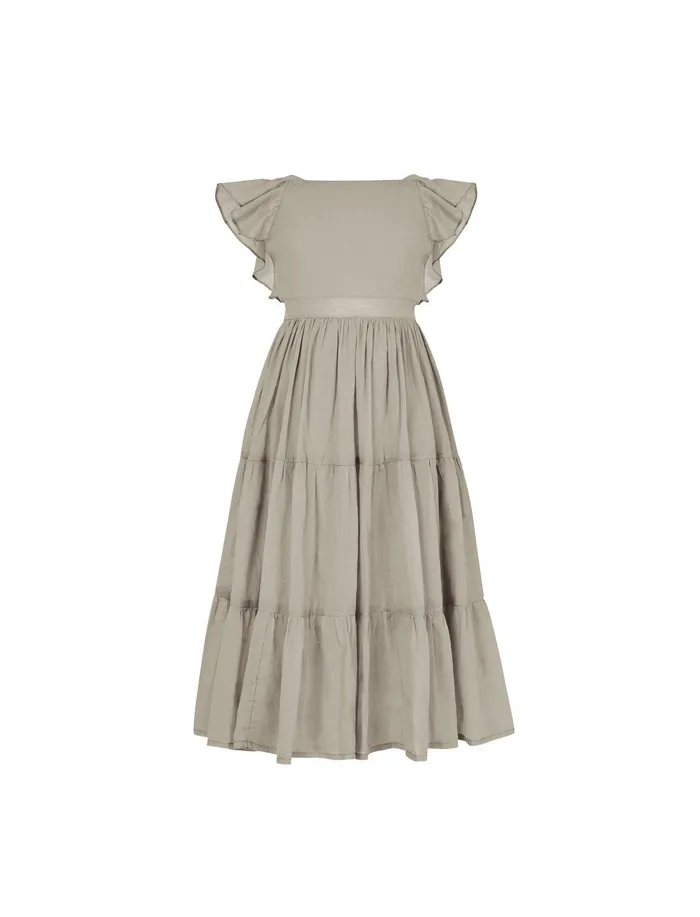 Erika Pea Lolita Apron Ruffled Sleeved Tiered Little Girls Dress Necklaces