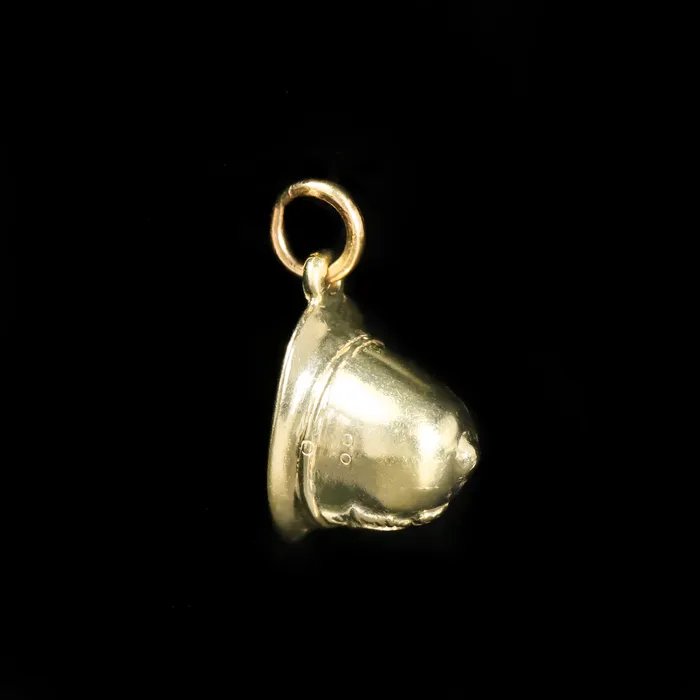 Estate 14K Yellow Gold British Royal Police Helmet Charm OTC Charm Necklaces