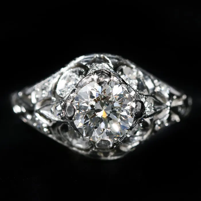 Estate GIA 101 Carat Round Brilliant Cut Diamond Engagement Ring Michaeli DiamondsGreen Hills Diamonds Rings
