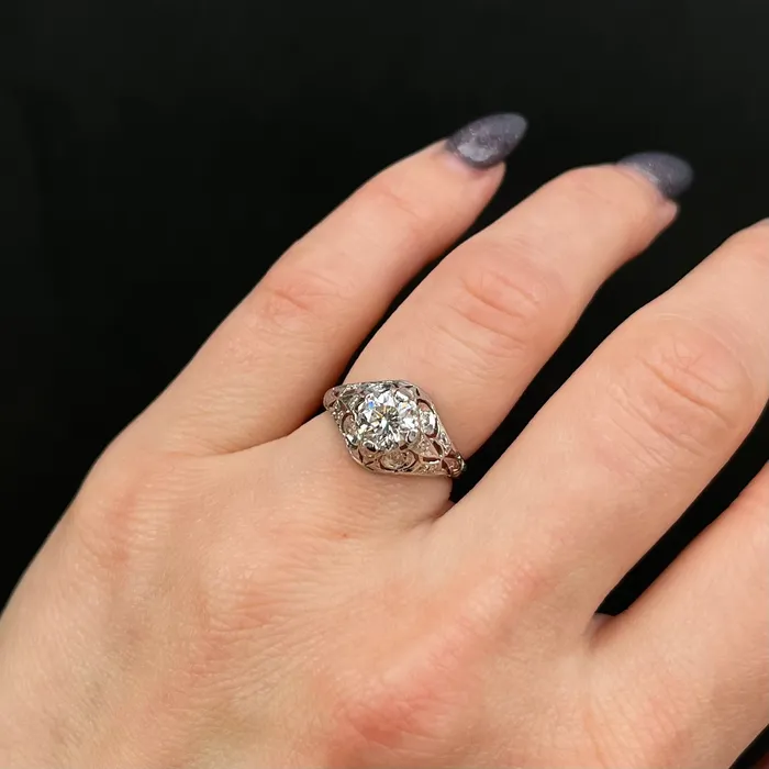 Estate GIA 101 Carat Round Brilliant Cut Diamond Engagement Ring Michaeli DiamondsGreen Hills Diamonds Rings