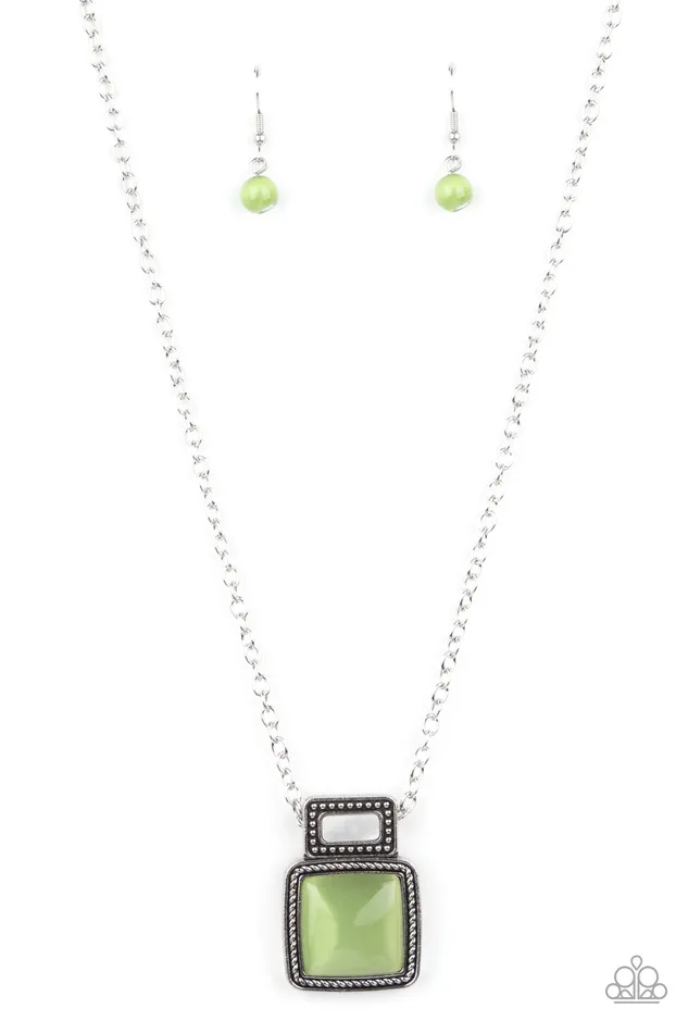 Ethereally Elemental Green Paparazzi Accessories Earrings