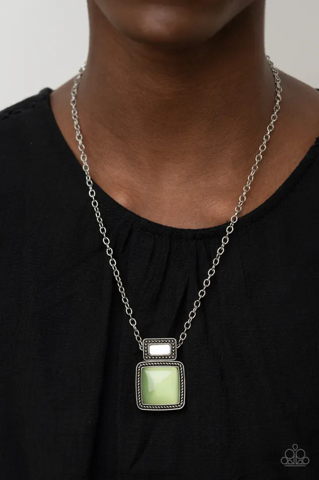 Ethereally Elemental Green Paparazzi Accessories Earrings