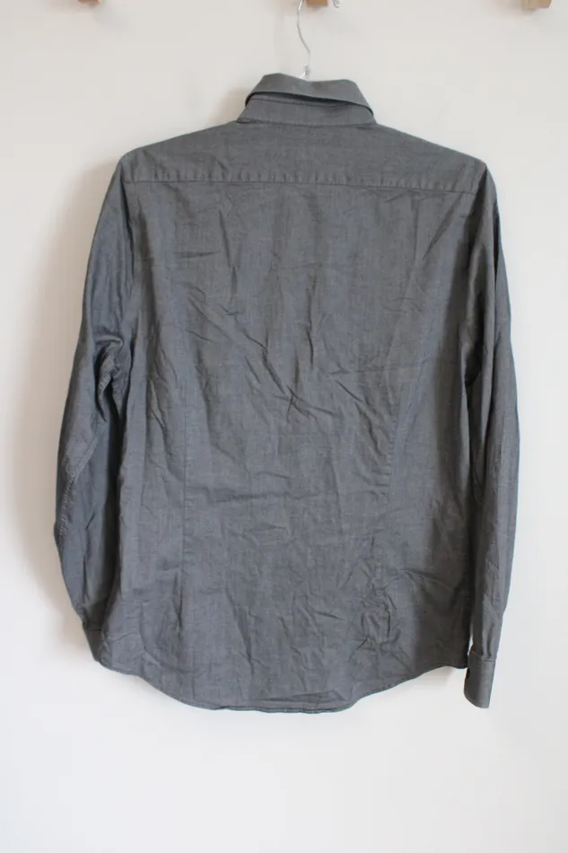Express 1MX Extra Slim Gray Long Sleeved Button Down Shirt M 15155 Express Earrings