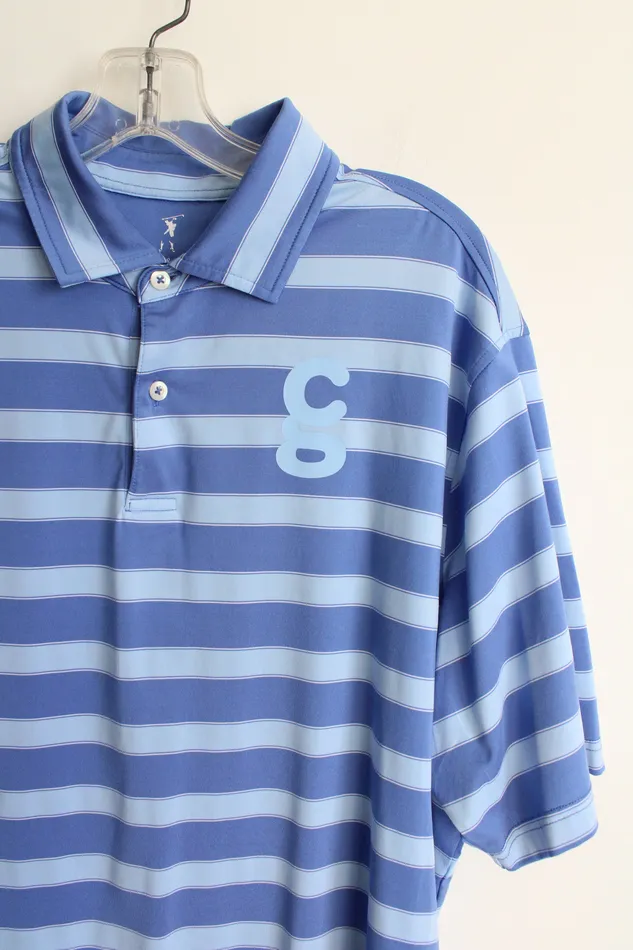 Fairway Greene Rings Fairway Greene Blue Striped Polo Shirt L
