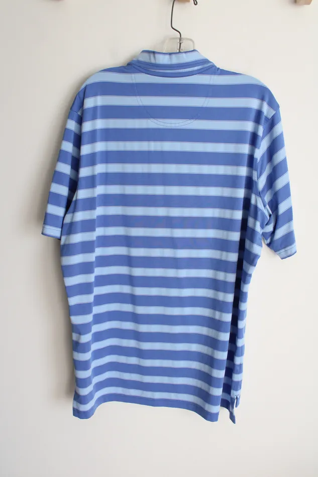 Fairway Greene Rings Fairway Greene Blue Striped Polo Shirt L