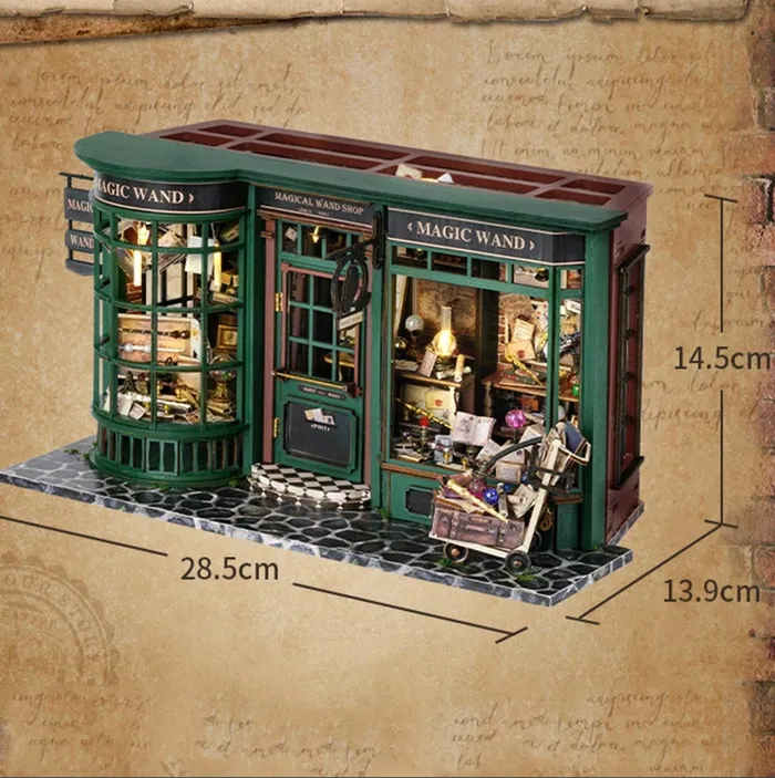 Fifijoy Necklaces Magic House DIY Wooden Miniature House Kit