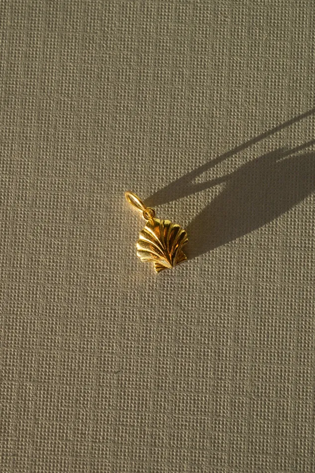 Foe Dear 14k Yellow Gold Shell Charm Pendant readytoship Necklaces