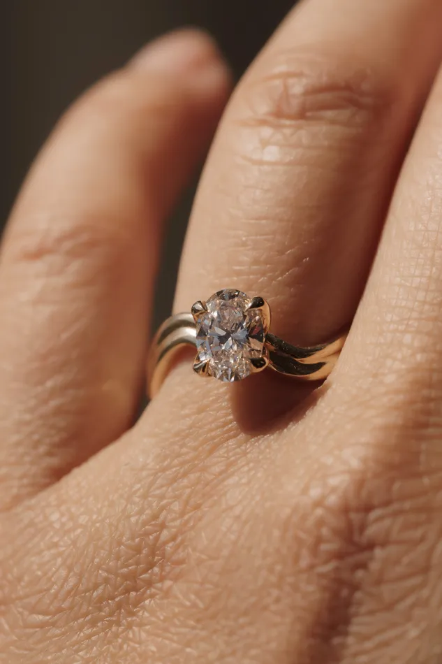 Foe Dear Rings Leilani Ring 105ct Champagne GIA Oval Brilliant Diamond readytoship